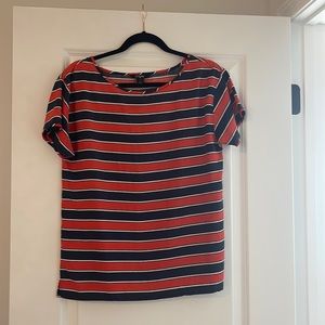 Red white blue striped blouse